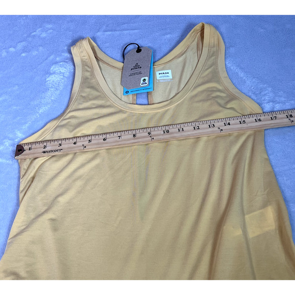 PrAna‎ Tagus Tank Womens Size S Mustard Yellow Keyhole Back Basic Top Outdoors - Picture 6 of 7